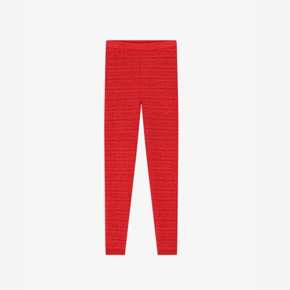 Red Givenchy 4G Jacquard Leggings